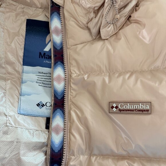 Madhhappy × Columbia Mauve Vapor Down Puffer Jacket 800 Fill M Convertible NWT - Picture 8 of 15